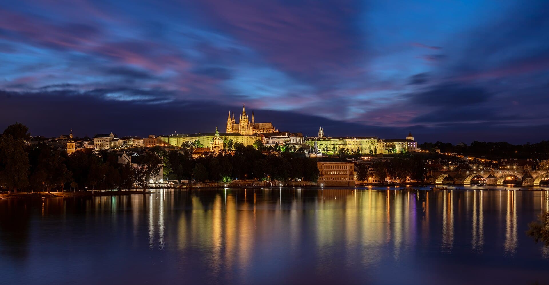 Uitzicht op de burcht van Praag